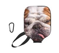 InOmak English BullDogs Muzzle Pets Sleeping Dogs, Sport Pickleball Paddle Cover, Pickleball Paddle Case Fits Most Standard Paddle Shapes and Sizes
