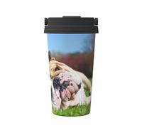 InOmak English Bulldogs Tired Dogs Lawn Pets English,500ml Coffee Mug Insulated Stainless Steel Water Bottle Portable Coffee Cup