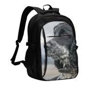 InOmak English Cocker Spaniel Large Curly Ears Black, Travel Backpack Casual School Bags Laptop Rucksack With USB Charging Port For Men Women