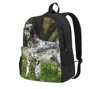 InOmak English Setter Lawn Pets Dogs English Setter, Backpack With Pockets Casual Daypack Water Resistant School Bag for Travelling, Hiking, or Camping