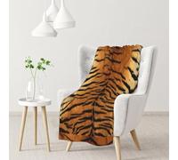 InOmak Faux Siberian Tiger Skin,Soft Blanket Warm Anti-Pilling Flannel Plush Throw Blanket 76 X 102 cm