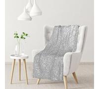 InOmak Faux Sparkly Silver Glitter Printed,Soft Blanket Warm Anti-Pilling Flannel Plush Throw Blanket 76 X 102 cm