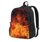 InOmak Fire Burn Design Pattern, Backpack With Pockets Casual Daypack Water Resistant School Bag for Travelling, Hiking, or Camping