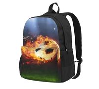 InOmak Football Printed, Backpack With Pockets Casual Daypack Water Resistant School Bag for Travelling, Hiking, or Camping