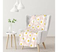 InOmak Fried Egg Food Repeat,Soft Blanket Warm Anti-Pilling Flannel Plush Throw Blanket 76 X 102 cm