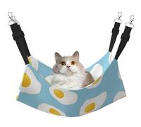 InOmak Fried Eggs Seamless Pattern,Cat Hanging Hammock Soft Double Sided Hanging Bed for Small Dogs Pet,M