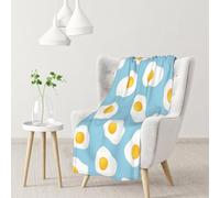 InOmak Fried Eggs Seamless Pattern,Soft Blanket Warm Anti-Pilling Flannel Plush Throw Blanket 76 X 102 cm