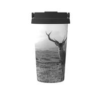 InOmak Funny Deer,500ml Coffee Mug Insulated Stainless Steel Water Bottle Portable Coffee Cup