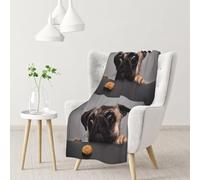 InOmak Funny Greedy Dog Pug,Soft Blanket Warm Anti-Pilling Flannel Plush Throw Blanket 76 X 102 cm