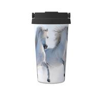 InOmak Galloping Rare Spotted Horses,500ml Coffee Mug Insulated Stainless Steel Water Bottle Portable Coffee Cup