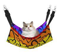 InOmak Gay Pride Rainbow Colored Hearts,Cat Hanging Hammock Soft Double Sided Hanging Bed for Small Dogs Pet,M
