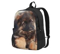 InOmak German Shepherd Puppies Print, Backpack With Pockets Casual Daypack Water Resistant School Bag for Travelling, Hiking, or Camping