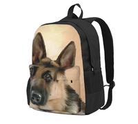 InOmak Germany Shepherd, Backpack With Pockets Casual Daypack Water Resistant School Bag for Travelling, Hiking, or Camping