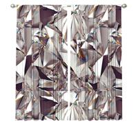 InOmak Glitter Abstract Diamond Crystal Pattern Printed, 2 Panels Window Curtains 52 x 84 Inch Blackout Curtains for Living Room Bedroom