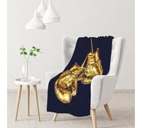 InOmak Gold Boxing Gloves,Soft Blanket Warm Anti-Pilling Flannel Plush Throw Blanket 76 X 102 cm