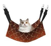 InOmak Gold Quatrefoil On Burnt Orange,Cat Hanging Hammock Soft Double Sided Hanging Bed for Small Dogs Pet,M