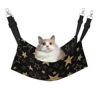 InOmak Gold Stars On Black Background,Cat Hanging Hammock Soft Double Sided Hanging Bed for Small Dogs Pet,M