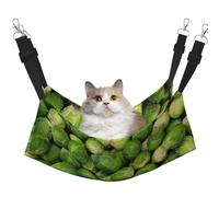 InOmak Green Brussel Sprout Print,Cat Hanging Hammock Soft Double Sided Hanging Bed for Small Dogs Pet,L