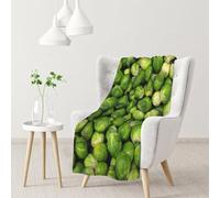 InOmak Green Brussel Sprout Print,Soft Blanket Warm Anti-Pilling Flannel Plush Throw Blanket 76 X 102 cm