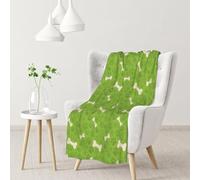 InOmak Green Dog Paw Bones,Soft Blanket Warm Anti-Pilling Flannel Plush Throw Blanket 76 X 102 cm