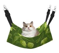 InOmak Green Hops And Leaves Pattern,Cat Hanging Hammock Soft Double Sided Hanging Bed for Small Dogs Pet,L