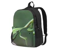 InOmak Green Praying-Mantis, Backpack With Pockets Casual Daypack Water Resistant School Bag for Travelling, Hiking, or Camping