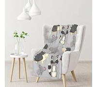 InOmak Grey Background Hedgehogs Mice Raccoon,Soft Blanket Warm Anti-Pilling Flannel Plush Throw Blanket 76 X 102 cm