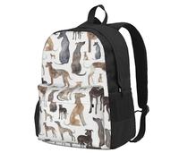 InOmak Greyhound Whippet And Dog, Backpack With Pockets Casual Daypack Water Resistant School Bag for Travelling, Hiking, or Camping