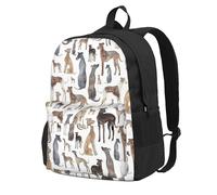 InOmak Greyhounds Wippets And Lurcher Dogs, Backpack With Pockets Casual Daypack Water Resistant School Bag for Travelling, Hiking, or Camping