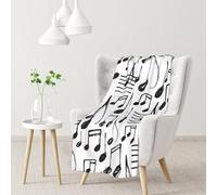 InOmak Hand Sketch Musical Notes,Soft Blanket Warm Anti-Pilling Flannel Plush Throw Blanket 76 X 102 cm