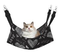 InOmak Handwritten Hearts Words Love,Cat Hanging Hammock Soft Double Sided Hanging Bed for Small Dogs Pet,L
