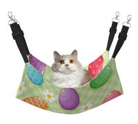 InOmak Happy Easter Colorful Easter Eggs,Cat Hanging Hammock Soft Double Sided Hanging Bed for Small Dogs Pet,M