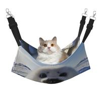 InOmak Harp Seal Painting Wallpaper,Cat Hanging Hammock Soft Double Sided Hanging Bed for Small Dogs Pet,L