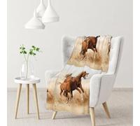 InOmak Horses Cubs Two Run,Soft Blanket Warm Anti-Pilling Flannel Plush Throw Blanket 76 X 102 cm