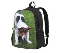 InOmak Jack Russell Dog, Backpack With Pockets Casual Daypack Water Resistant School Bag for Travelling, Hiking, or Camping