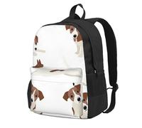 InOmak Jack Russell Terrier Dog Pattern, Backpack With Pockets Casual Daypack Water Resistant School Bag for Travelling, Hiking, or Camping