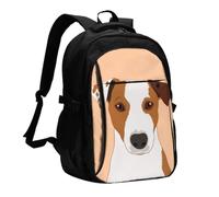 InOmak Jack Russell Terrier Dog, Travel Backpack Casual School Bags Laptop Rucksack With USB Charging Port For Men Women