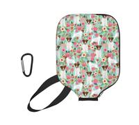 InOmak Jack Russell Terrier Floral, Sport Pickleball Paddle Cover, Pickleball Paddle Case Fits Most Standard Paddle Shapes and Sizes