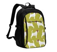 InOmak Jack Russell Terrier Print, Travel Backpack Casual School Bags Laptop Rucksack With USB Charging Port For Men Women