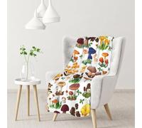 InOmak Japanese Painting Mushroom,Soft Blanket Warm Anti-Pilling Flannel Plush Throw Blanket 76 X 102 cm