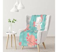 InOmak Kawaii Baby Cute Axolotl,Soft Blanket Warm Anti-Pilling Flannel Plush Throw Blanket 76 X 102 cm