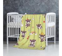 InOmak Kawaii Raccoon Cute,Soft Blanket Warm Anti-Pilling Flannel Plush Throw Blanket 76 X 127 cm