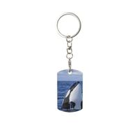 InOmak Killer Whales Orca, Rectangular Metal Keychain, Metal Keychains Keyring Key Chain Ring Holder Organizer 1 pc