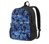 InOmak Killer Whales Orcas Sea, Backpack With Pockets Casual Daypack Water Resistant School Bag for Travelling, Hiking, or Camping