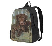 InOmak Labrador Dog Lab Chocolate, Backpack With Pockets Casual Daypack Water Resistant School Bag for Travelling, Hiking, or Camping