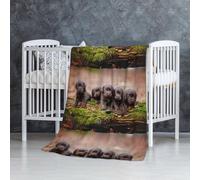 InOmak Labrador Puppies Brown Little Puppies Family,Soft Blanket Warm Anti-Pilling Flannel Plush Throw Blanket 76 X 127 cm