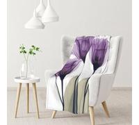 InOmak Lavender Purple Hope Flowers,Soft Blanket Warm Anti-Pilling Flannel Plush Throw Blanket 76 X 102 cm