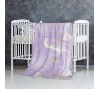 InOmak Lavender Purple Marble Golden Line,Soft Blanket Warm Anti-Pilling Flannel Plush Throw Blanket 76 X 127 cm