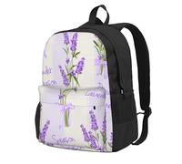 InOmak Lavender Season Aroma Charming, Backpack With Pockets Casual Daypack Water Resistant School Bag for Travelling, Hiking, or Camping