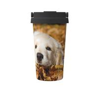 InOmak Lazy Dog Puppy Printed,500ml Coffee Mug Insulated Stainless Steel Water Bottle Portable Coffee Cup